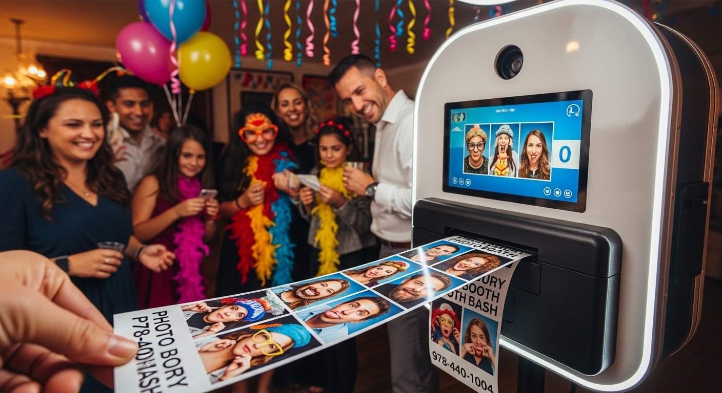 Photo booth event setup in Methuen